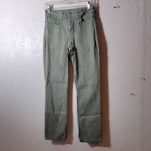 NYDJ ,Size8P,Olive Green, Straight Legged Stretch Jeans